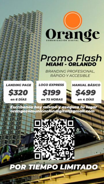 ¡Atención Miami & Orlando! Orange abre agenda especial para emprendedores y negocios que quieren una marca profesional.
✨ Paquetes Flash desde $199 ⚡ Cupos limitados 📍 Válido solo en Miami & Orlando 
👉 Escríbenos hoy mismo y asegura tu lugar.
Orange Comunicación Digital – Creamos y acompañamos marcas que crecen.

#orangecomunicaciondigital #miami #orlando #branding